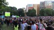 England fans celebrate at the final whistle on Devonshire Green Sheffield