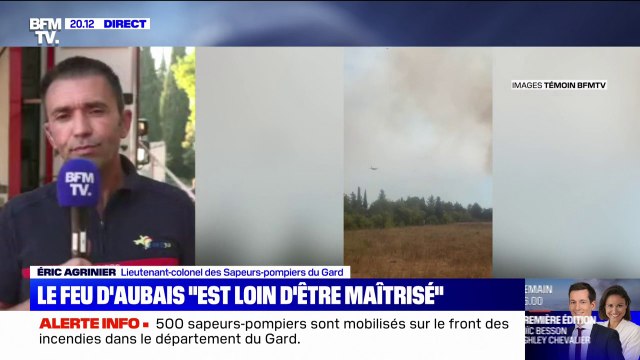 Incendies dans le Gard: un pompier grièvement blessé a été évacué, [...] mais son pronostic vital n'est pas engagé