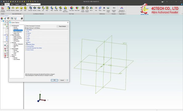 Thiết kế Alibre Atom3D #6 Hướng dẫn thiết lập lệnh tắt để tăng tốc thiết kế