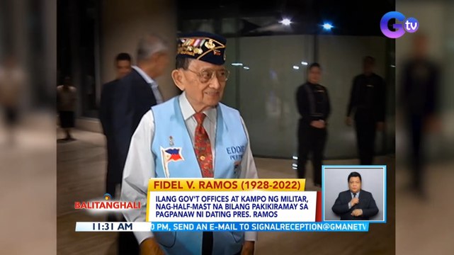Ilang gov't offices at kampo ng militar, nag-half-mast na bilang pakikiramay sa pagpanaw ni Dating Pres. Ramos | BT