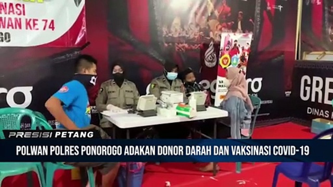 Bakti Sosial Donor Darahh & Vaksinasi Polres Ponorogo dalam Rangka Hari Jadi Polwan Ke-74