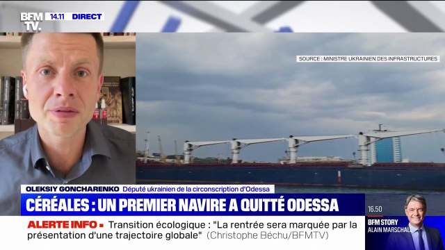 Ukraine: pour ce député d'Odessa, le départ du premier navire céréalier est la fête de la libération de la mer Noire
