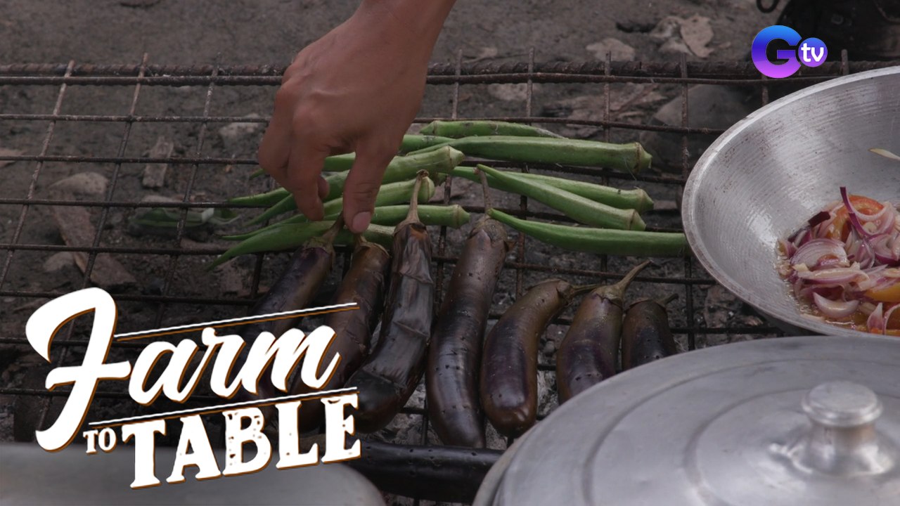 Farm to Table Inihaw na okra, talong, at kangkong na may burong isda