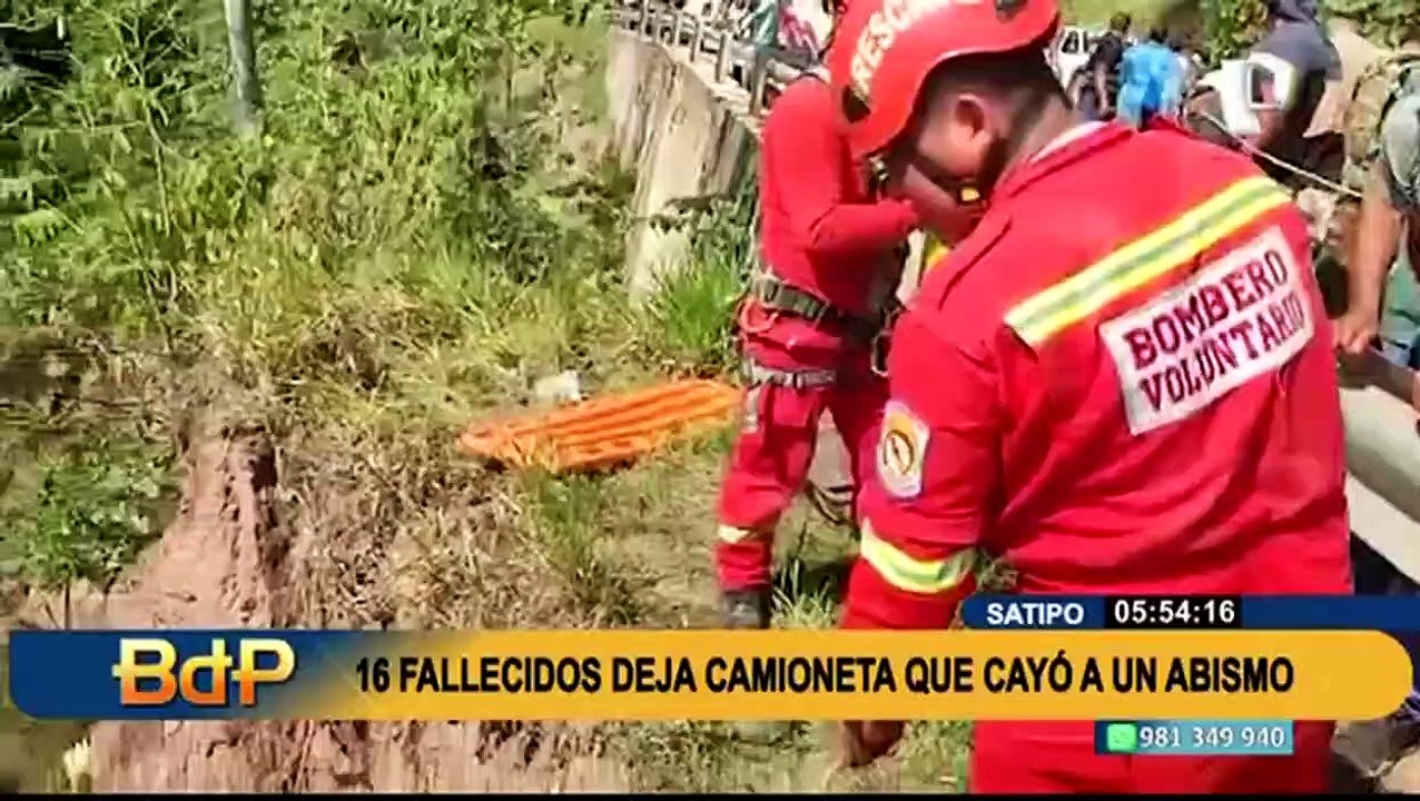 Trágico accidente en Satipo: 16 muertos deja caída de camioneta a un abismo