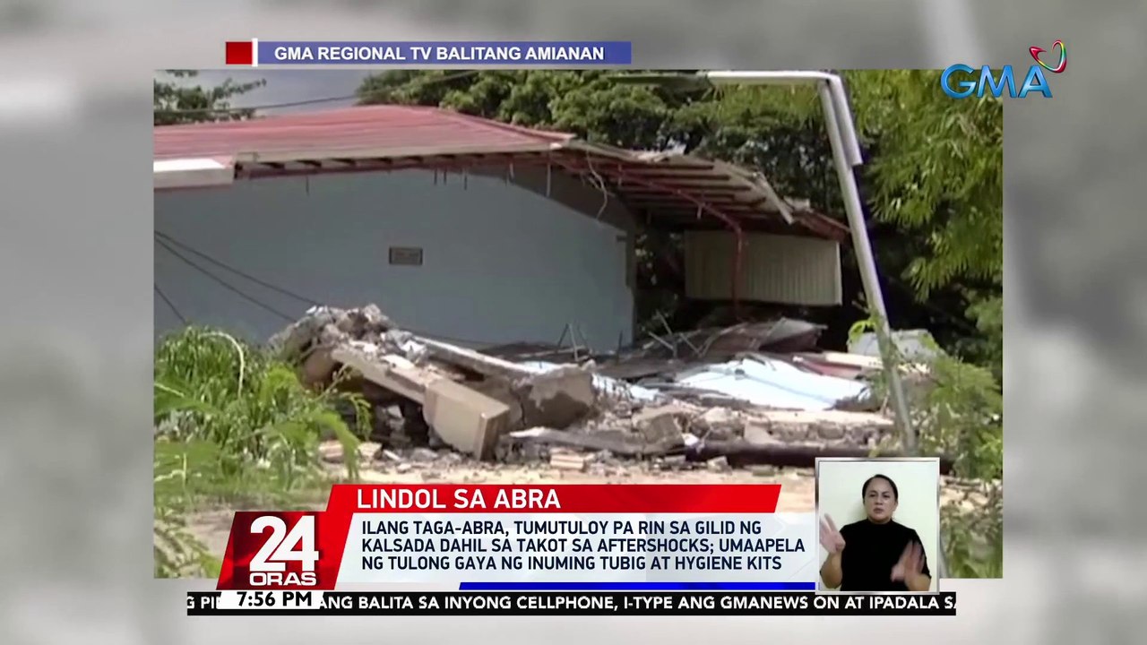 Ilang taga-Abra, tumutuloy pa rin sa gilid ng kalsada dahil sa takot sa aftershocks; umaapela ng tulong gaya ng inuming tubig at hygiene kits | 24 Oras