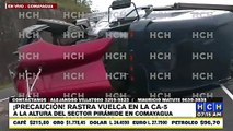 Rastrero se salva de morir tras aparatoso volcamiento en la CA-5, sector “La Pirámide”