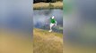 Hilarious moment Yorkshire golfer attempts to play the ball as it lies - and ended up falling in a lake