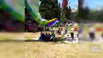 Savrulan paraşütçü sofraya indi