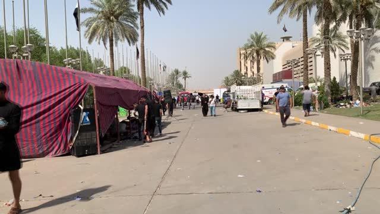 Irak'ta Sadr destekçileri, Yeşil Bölge'deki eylemini sürdürüyor