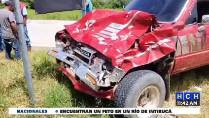 ¡Destartalado termina pickup tras embestir vaca en la CA-11, La Jigua, Copán!
