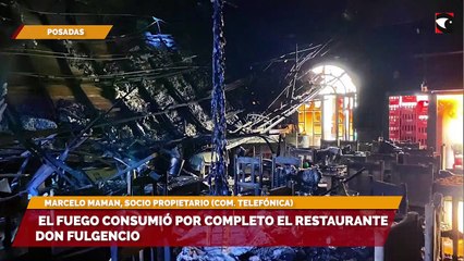 El fuego consumió por completo el restaurante Don Fulgencio