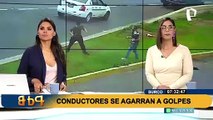 Con correa y fierros: conductores se pelean en plena vía pública de Surco