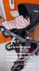 Leticia Cazarre comemora alta da filha