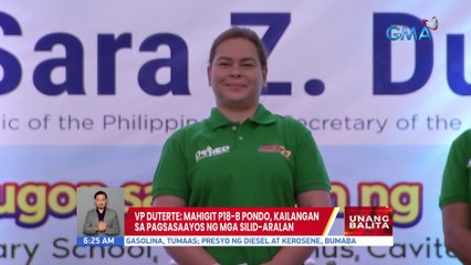 VP Duterte: Mahigit P18-B pondo, kailangan sa pagsasaayos ng mga silid-aralan | UB