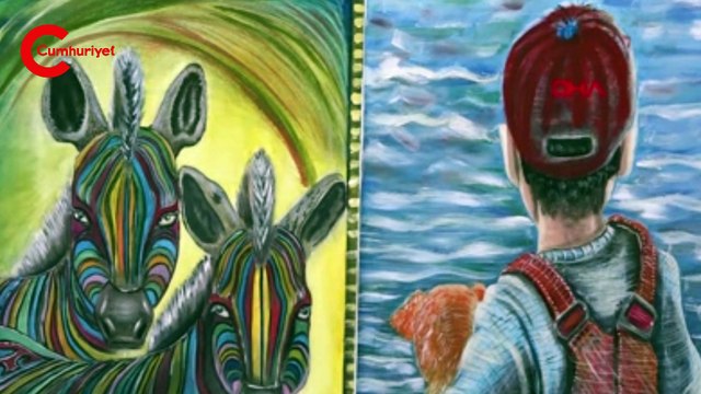 'Kara kalem' resimleriyle engelleri aştı