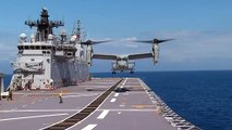 MV-22 opérant sur le HMAS Canberra - Lancements - B-Roll