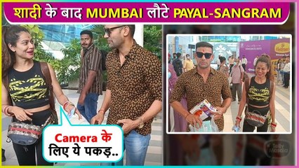 Payal Rohatgi & Sangram Back To Mumbai After Wedding, Distribute Sweets To Paps