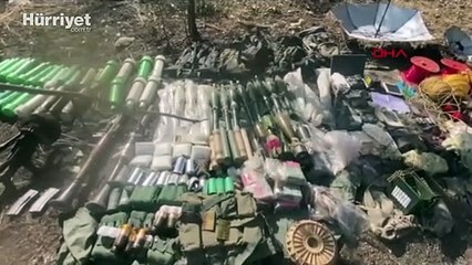 Pençe- Kilit bölgesinde çok sayıda silah ve mühimmat ele geçirildi