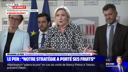 Marine Le Pen: "Notre famille politique commence à être représentée à sa juste place"