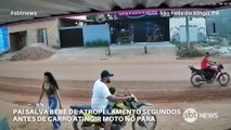 Pai salva bebê por segundos de atropelamento no Pará