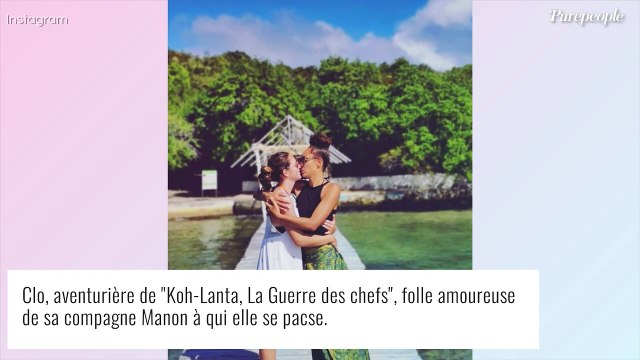Clo (Koh-Lanta) topless et en string dans les bras de sa compagne, c'est la canicule !