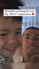 Ronaldo talking to his kid