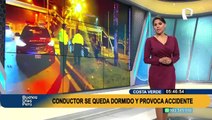 Costa Verde: auto impacta contra poste y deja dos heridos, conductor se habría quedado dormido
