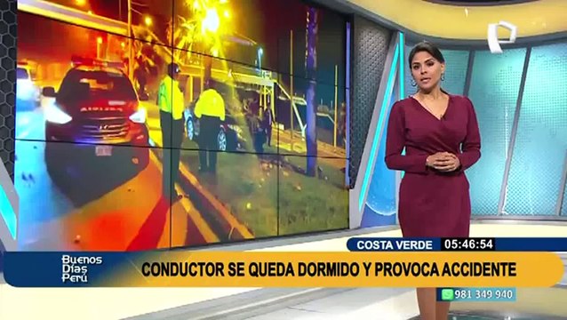 Costa Verde: auto impacta contra poste y deja dos heridos, conductor se habría quedado dormido