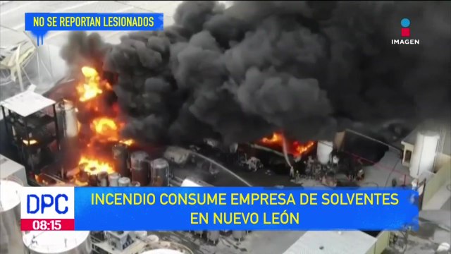 Incendio consume fábrica en el municipio de García, Nuevo León