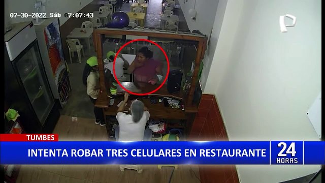 Tumbes: Mujer intentó robar 3 celulares de restaurante porque no le quisieron dar dinero