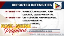 Manay, Davao Oriental, niyanig ng magnitude 5.6 na lindol