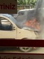 Bursa yerel haberleri | Bursa'da seyir halindeki hafif ticari araç, alev alev yandı