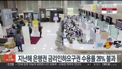 지난해 은행권 금리인하요구권 수용률 26% 불과