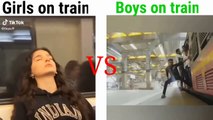 Girls vs boys on train _ girls vs boys