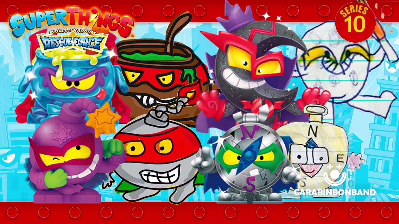 SUPERTHINGS Serie 10 oficial Vs. SUPERZINGS Rescue Force inventada - CARA BIN BON BAND