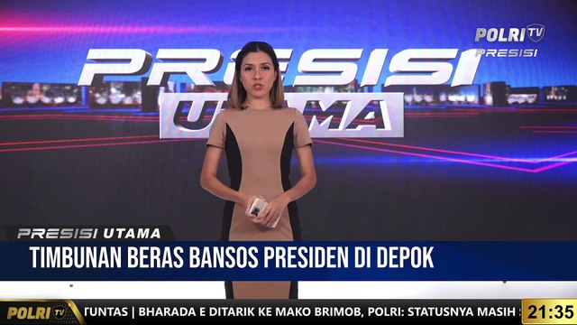 Info Grafis Timbunan Beras Bansos Presiden di Depok