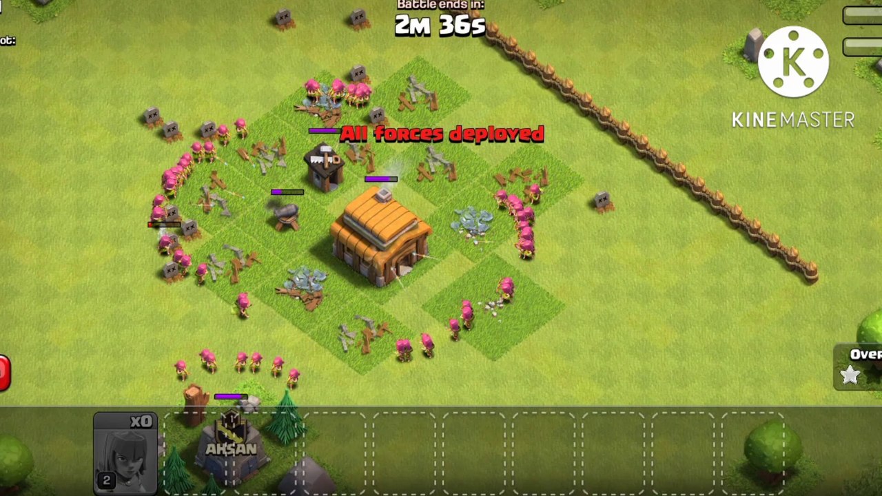 Mini Town Hall base  attack      70 Archer queen