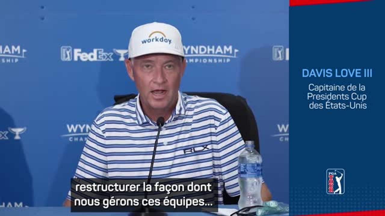 Presidents Cup - Davis Love III encense Tiger Woods