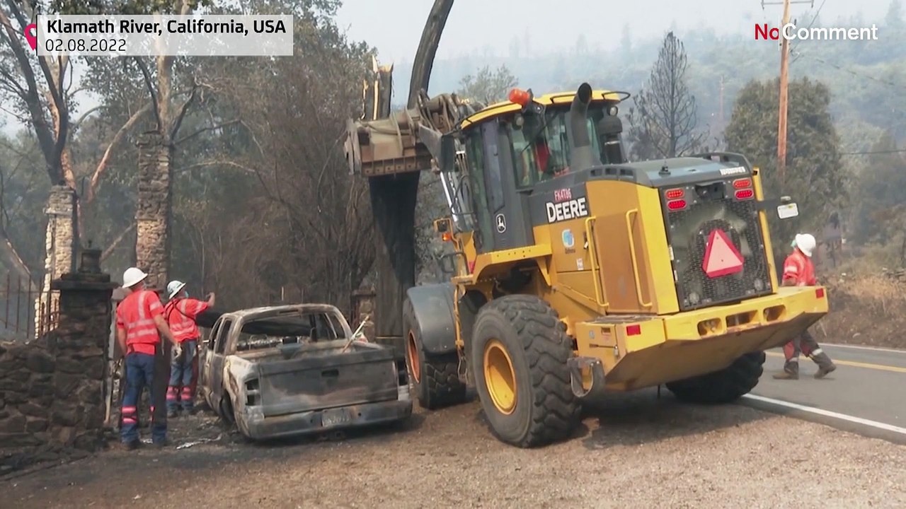 Buildings destroyed after the "Mckinney" fire in California