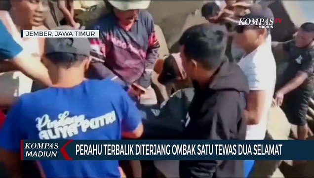 Perahu Terbalik Diterjang Ombak Satu Tewas Dua Selamat