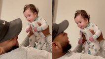 'Dad bursts out laughing as his baby daughter can't stop farting'