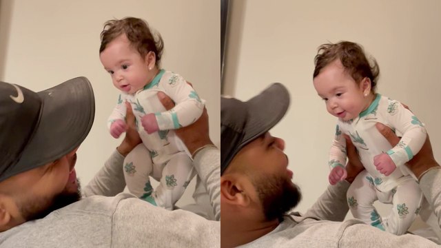 'Dad bursts out laughing as his baby daughter can't stop farting'