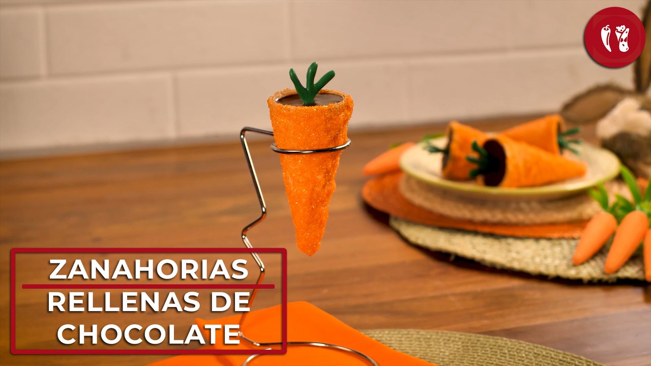 Zanahorias rellenas de chocolate | Receta de postre internacional | Directo al Paladar México