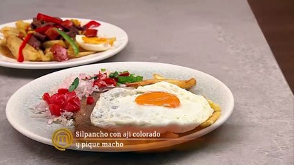 Edith y su plato de silpancho y pique macho