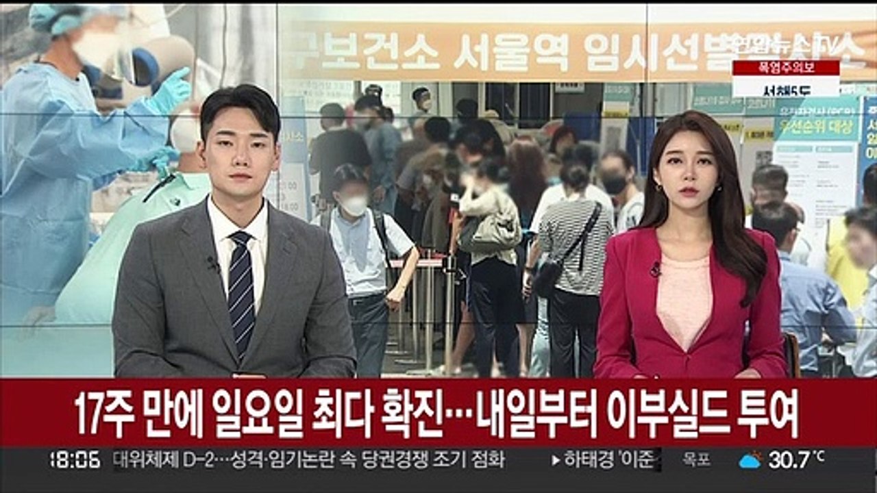 17주 만에 일요일 최다 확진…내일부터 이부실드 투여