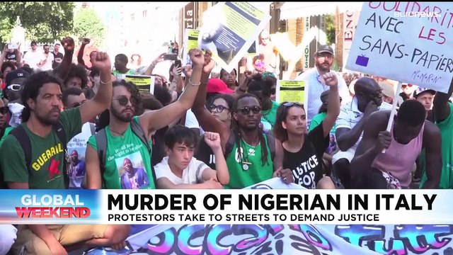 Racism's role contested as marches held in Italy for Nigerian beaten to death