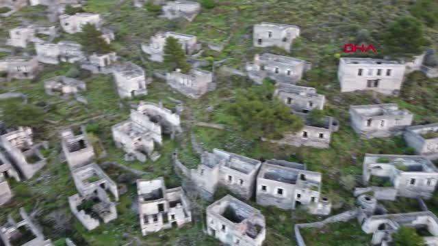 Muğla gündem haberleri... MUĞLA'NIN 'HAYALET KÖYÜ', HAVADAN GÖRÜNTÜLENDİ