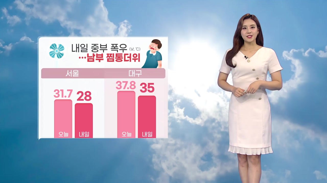 [날씨] 내일 중부지방에 폭우...남부는 찜통더위 / YTN