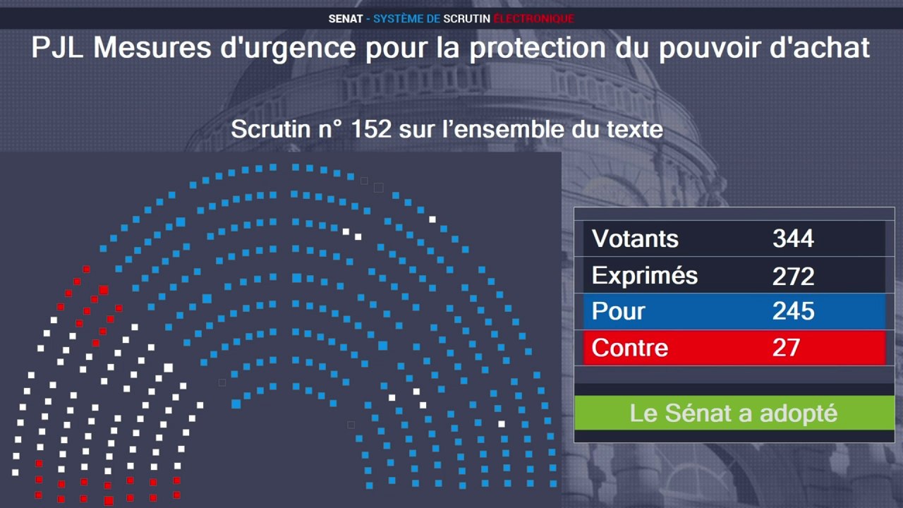 Loi pouvoir d’achat : le Sénat adopte définitivement le texte