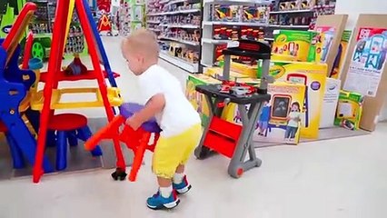 Little Chris pretend play with toys - best videos with small brother